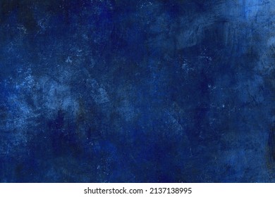 Cobalt Blue Stained Grunge Background 