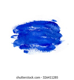 Cobalt Blue Watercolor Background Isolated On White