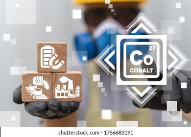 Cobalt Mine And Production Concept. Co Chemical Element Industry.