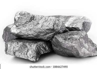 Cobalt Stone On Isolated White Background. Industrial Ore Used In Construction And Medicine.