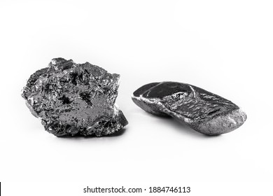 Cobalt Stone On Isolated White Background. Industrial Ore Used In Construction And Medicine.