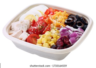 Cobb Salad Isolated On White Background