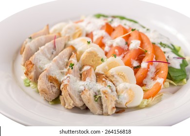 Cobb Salad Isolated On White Background