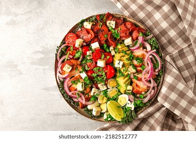 Cobb Salad, Keto Food, Top View, No People, Close-up,