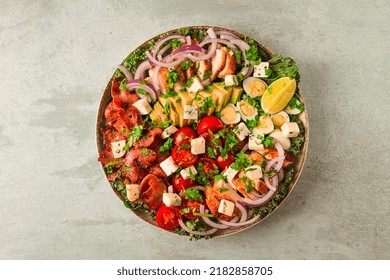 Cobb Salad, Keto Food, Top View, No People, Close-up,