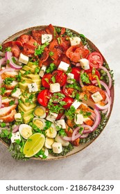 Cobb Salad, Keto Food, Top View, No People, Close-up,