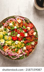 Cobb Salad, Keto Food, Top View, No People, Close-up,