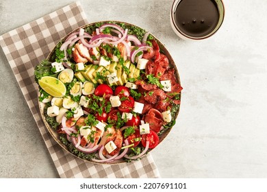 Cobb Salad, Keto Food, Top View, No People, Close-up,