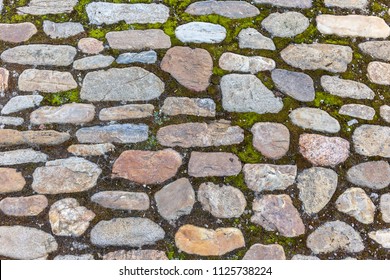 Cobble Stone Bricks Floor With Pattern And Dirt Medival Construction