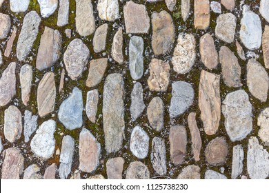 Cobble Stone Bricks Floor With Pattern And Dirt Medival Construction