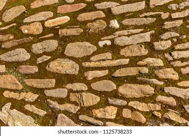 Cobble Stone Bricks Floor With Pattern And Dirt Medival Construction