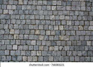 Cobble Stone Road In Lines Grey Background 