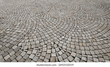 Cobblestone pattern creates unique design in urban space
