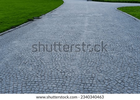 Cobblestone pavement texture. Background of cobblestone pavement texture.