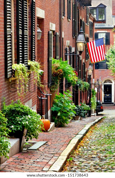 Cobblestone Street Boston Historic Acorn Street Stock Photo (Edit Now ...