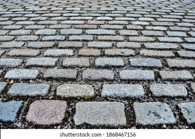 Cobblestone Street Close Up,  Gray Stones On The Road, Paving, Sett