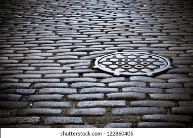 Cobblestone Street In New York City