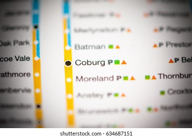 Coburg Station. Melbourne Metro Map.