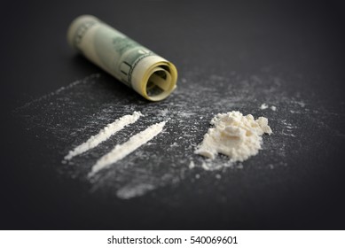 Cocaine Drug Addiction Lines Cocaine One Stock Photo 540069601 ...