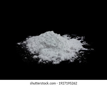 Cocaine Drug Powder Pile On Black Background