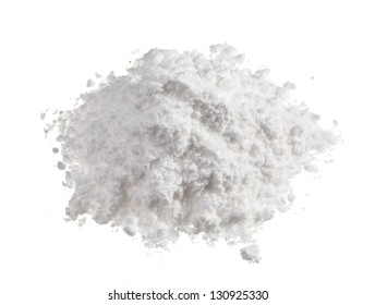 Cocaine drugs heap isolated on white, close up view