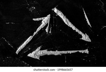 Cocaine Lines Isolated On Black Background 