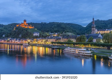 Cochem, Mosel River, Germany at dusk - Shutterstock ID 391931020