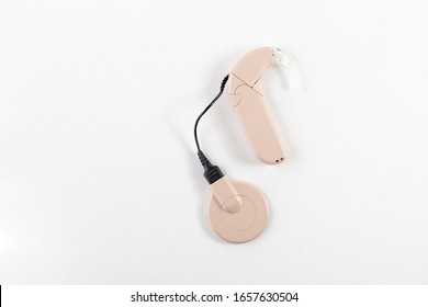 Cochlear Implant On A White Background. Hearing Aid. MED-EL