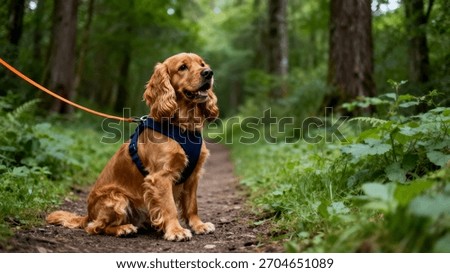 Cocker Spaniel Walking In Forest