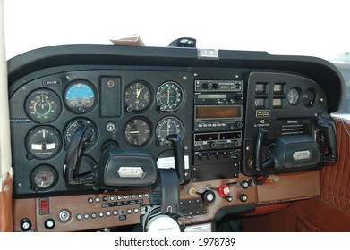 Cockpit Of A Cessna 170 Aircraft