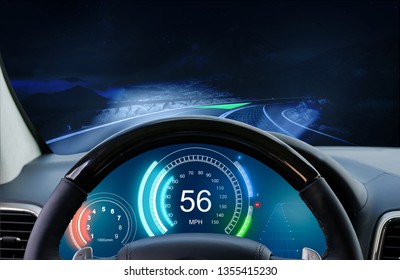 Cockpit of futuristic autonomous car