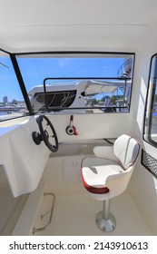 Cockpit Motor Boat With Steering Wheel And Throttle Control