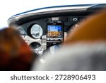 cockpit of plane remote control panel and switches