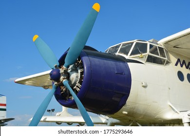 Cockpit  And Propeller From Outsite Of An Old Antonov 2 Airplane