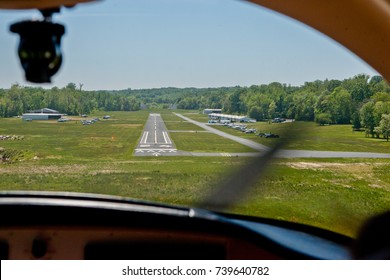 COCKPIT VIEW OF SMALL PLANE LANDING - Powered by Shutterstock