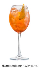 Cocktail Aperol Spritz Isolated On White