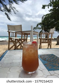 Cocktail In Beach Bar In Barbados, Caribbean