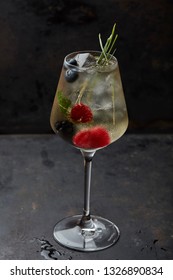 Cocktail With Berries And Lemongrass