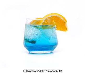 a cocktail of blue called blue lagoon 