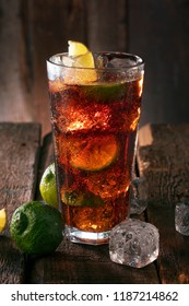 Cocktail With Ice Coke And Lime