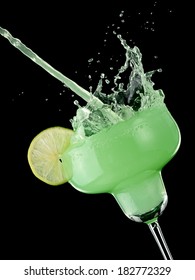 Cocktail In Margarita Glass Splash