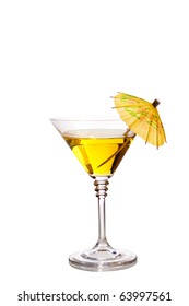 Cocktail In Martini Glass With Umbrella