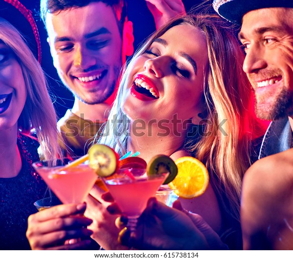 Cocktail Party Group People Dancing Drink Stock Photo (Edit Now) 615738134