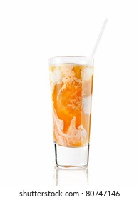 Cocktail Of Peach Nectar And Ice Cream