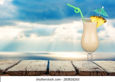 Cocktail, Pina Colada, Drink.