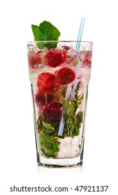 Cocktail - Strawberry Mojito with Straw