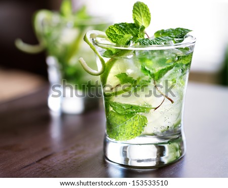 Similar – Image, Stock Photo Glass of fresh cocktail with flowers and straw