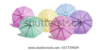 Cocktail umbrella's isolated on white 