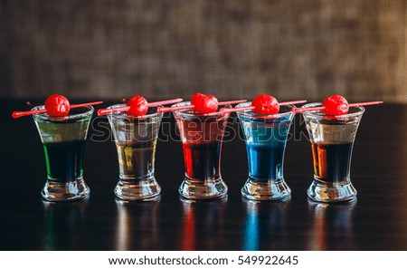 cocktail with vodka shots