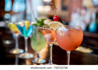 cocktails drinks on the bar - Shutterstock ID 720722728